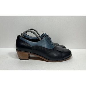 Wolverine 1000 Mile Nesbit Kiltie Leather Oxford Samantha Pleet Black Blue 10 B